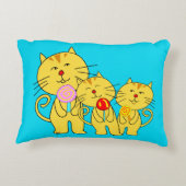 Cat Love Lollipop kussen roze blauw (Achterkant)