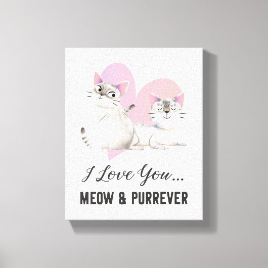 Cat Love Meow en Spint-ever Canvas Afdruk (Voorkant)
