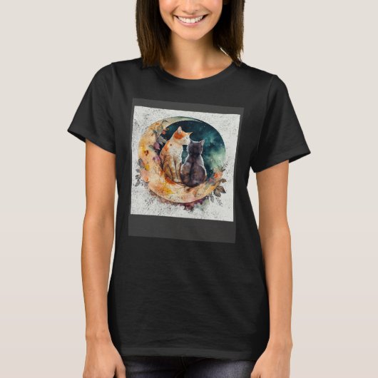 Cat Love Moon T-shirt (Voorkant)