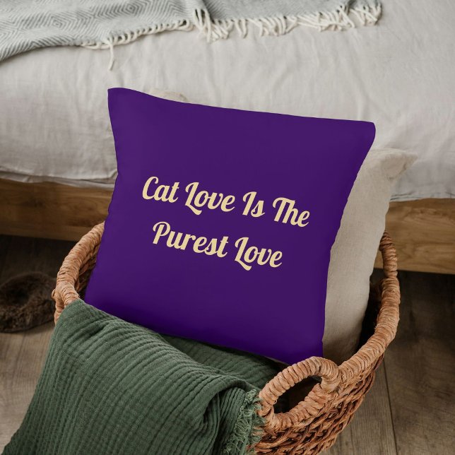 Cat Love Purest Personaliseer Schattige Funny Cool Kussen (Creator heeft geüpload)