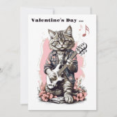 Cat Love Song Muzikant Happy Valentine's Day Kaart (Voorkant)