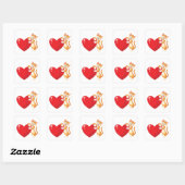 Cat Love Square Sticker (Vel)