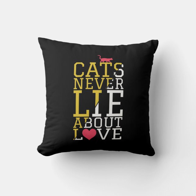 Cat Love Truth Quote Cushion Kussen (Voorkant)