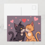 Cat Love Valentijn's Day Briefkaart (Voorkant / Achterkant)