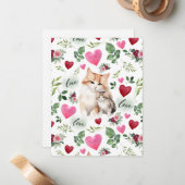 Cat Love Valentine’s Day Card in White Notitiekaartje (Voorkant / Achterkant in situ)