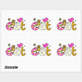 CAT Love Vierkante Sticker (Vel)