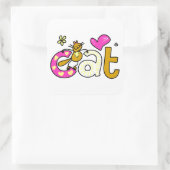 CAT Love Vierkante Sticker (Tas)
