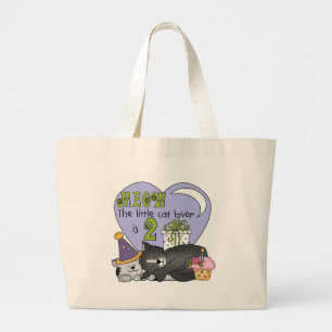 Cat Lover 2e Verjaardag Tshirts en geschenken Grote Tote Bag