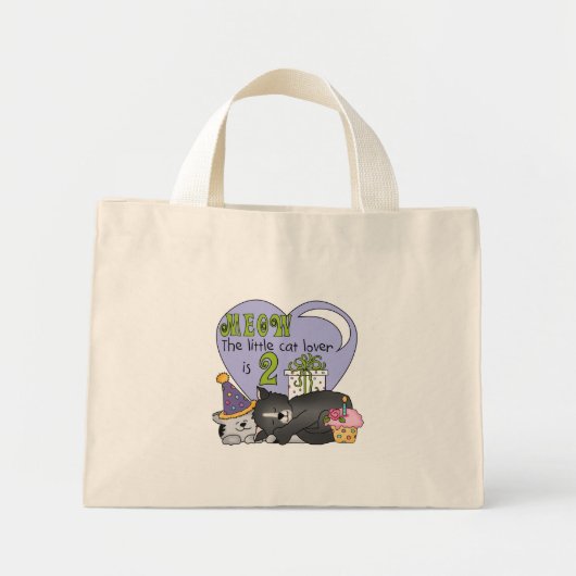 Cat Lover 2e Verjaardag Tshirts en geschenken Mini Tote Bag (Voorkant)