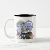 Cat Lover 2e Verjaardag Tshirts en geschenken Tweekleurige Koffiemok (Links)