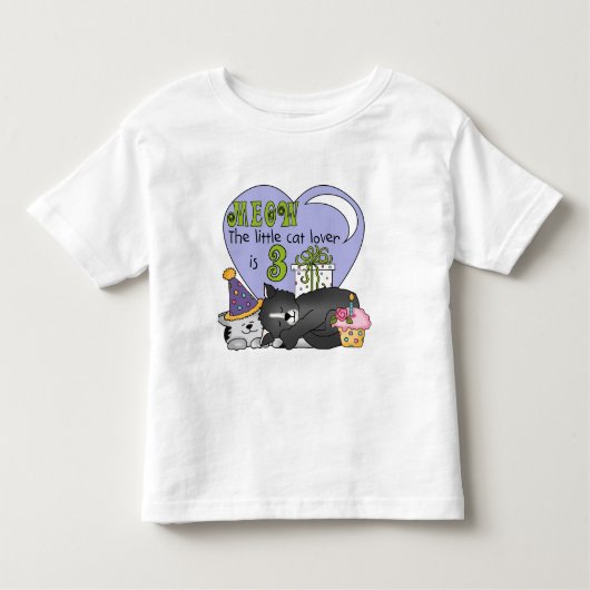 Cat Lover 3e Verjaardag T shirten en geschenken Kinder Shirts (Voorkant)