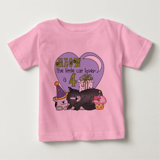 Cat Lover 4e verjaardag T-shirts en geschenken (Voorkant)