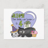 Cat Lover 4e verjaardag T-shirts en geschenken Briefkaart (Voorkant)