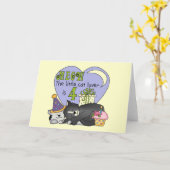 Cat Lover 4e verjaardag T-shirts en geschenken Kaart (Gele Bloem)