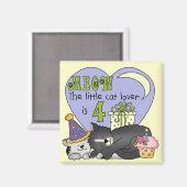 Cat Lover 4e verjaardag T-shirts en geschenken Magneet (Voorkant / Achterkant)