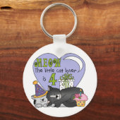 Cat Lover 4e verjaardag T-shirts en geschenken Sleutelhanger (Voorkant)