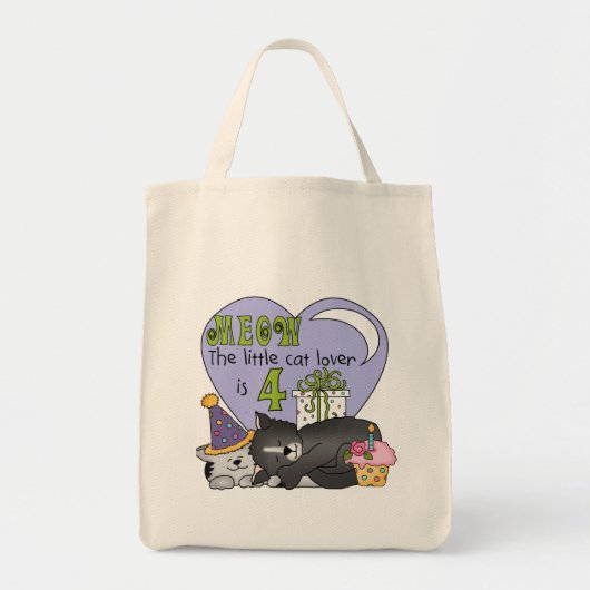 Cat Lover 4e verjaardag T-shirts en geschenken Tote Bag (Voorkant)