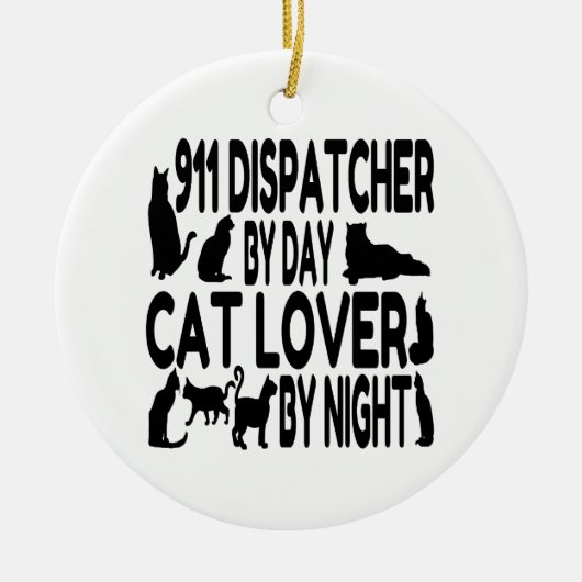 Cat Lover 911 Dispatcher Keramisch Ornament (Voorkant)