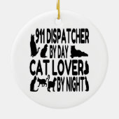 Cat Lover 911 Dispatcher Keramisch Ornament (Achterkant)