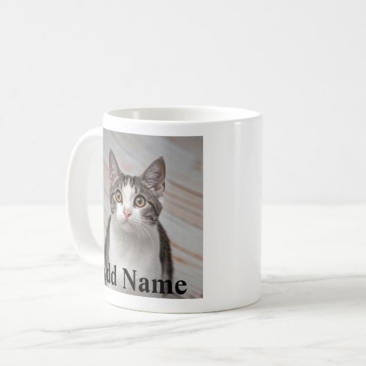 Cat Lover Aangepaste Foto en Naam Gepersonaliseerd Koffiemok (Voorkant links)