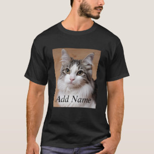 Cat Lover Aangepaste Foto en Naam Gepersonaliseerd T-shirt