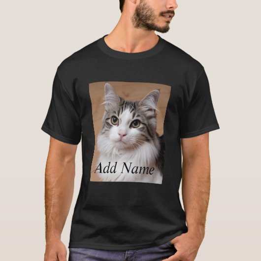 Cat Lover Aangepaste Foto en Naam Gepersonaliseerd T-shirt (Voorkant)