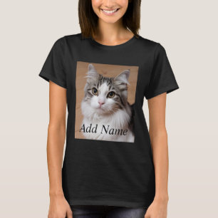Cat Lover Aangepaste Foto en Naam Gepersonaliseerd T-shirt