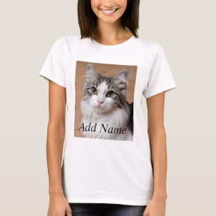 Cat Lover Aangepaste Foto en Naam Gepersonaliseerd T-shirt