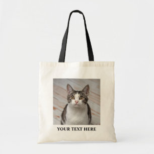 Cat Lover Aangepaste Foto en Naam Gepersonaliseerd Tote Bag