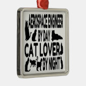 Cat Lover Aerospace Engineer Metalen Ornament (Rechts)