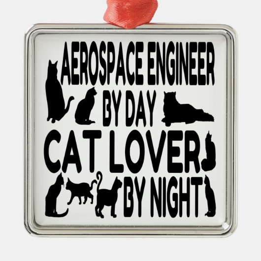 Cat Lover Aerospace Engineer Metalen Ornament (Voorkant)