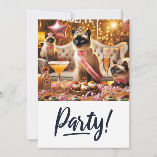 CAT Lover Bachelorette Party Kaart (Voorkant)