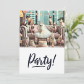 CAT Lover Bachelorette Party Kaart (Staand voorkant)