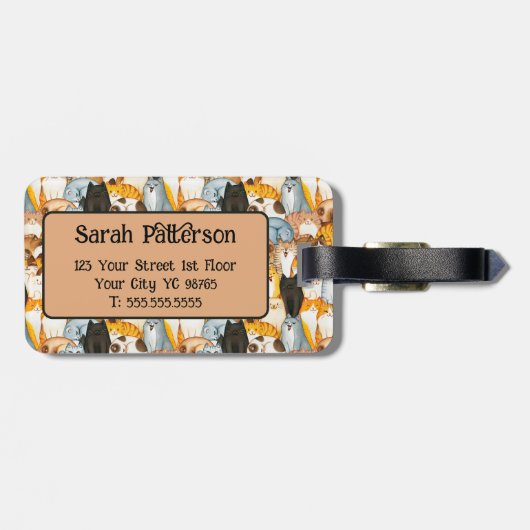 Cat Lover Bagagelabel (Achterkant horizontaal)