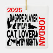 Cat Lover Bagpipe Player CUSTOM Keramisch Ornament (Achterkant)