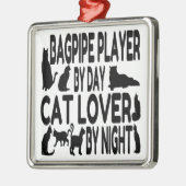 Cat Lover Bagpipe Player Metalen Ornament (Links)