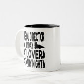 Cat Lover begrafenisondernemer Tweekleurige Koffiemok (Voorkant links)