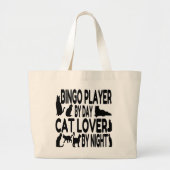Cat Lover Bingo Player Grote Tote Bag (Voorkant)