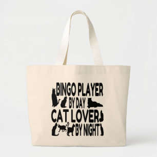 Cat Lover Bingo Player Grote Tote Bag