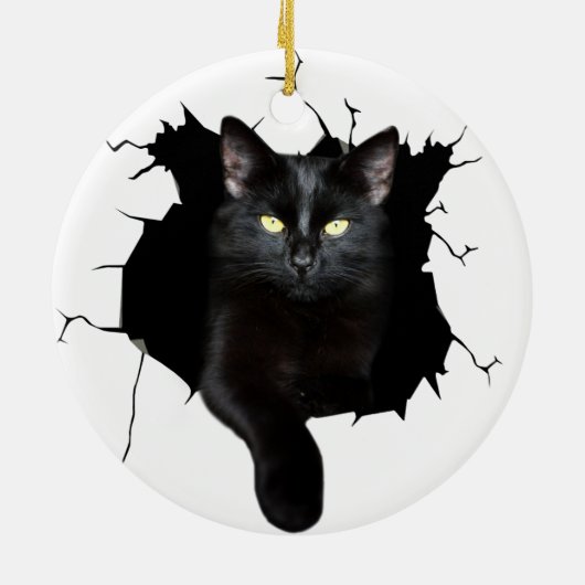 Cat Lover Black Cat Ornament (Achterkant)