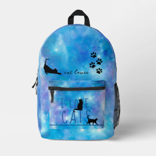 Cat Lover Blue Waterverf Galaxy Kinder Bedrukte Rugzak