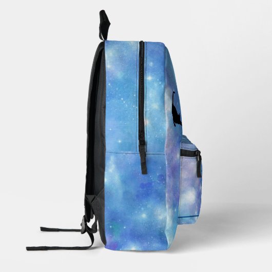 Cat Lover Blue Waterverf Galaxy Kinder Bedrukte Rugzak (Links)