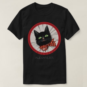 Cat Lover Bow Stropdas Red Black Green Gepersonali T-shirt