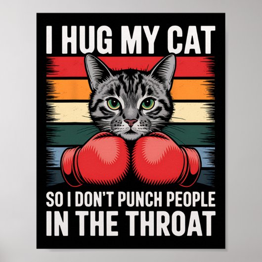 Cat Lover Boxing Fan I Knuffel Kat Grappige Kat Lo Poster (Voorkant)