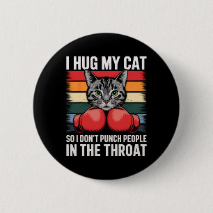 Cat Lover Boxing Fan I Knuffel Kat Grappige Kat Lo Ronde Button 5,7 Cm