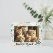  Cat Lover Briefkaart | Pastelpootafdruk (Staand voorkant)