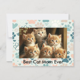 Cat Lover Briefkaart | Pastelpootafdruk