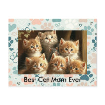  Cat Lover Briefkaart | Pastelpootafdruk