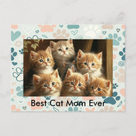  Cat Lover Briefkaart | Pastelpootafdruk