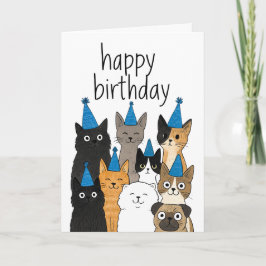 Cat Lover Cards - Cat Party Birthday Card Bedankkaart